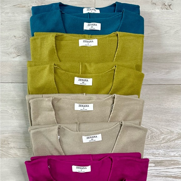 V-Neck High-Low Cashmere Feel Sweater - Lime - Picture 3 of 7